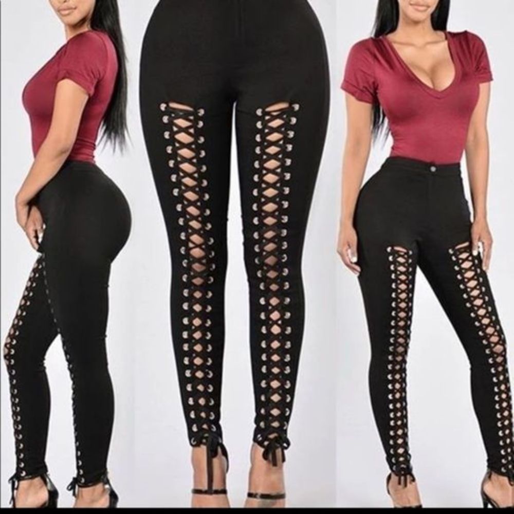 Women’s High Waist Pencil Leggings Stretchy - Picture 3 of 10